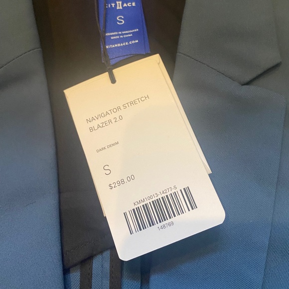 NWT Kit & Ace Navigator Stretch 2.0 Blazer Jacket Blue Men's Size Small S - Picture 9 of 14